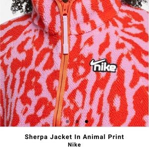 Nike | Jackets u0026 Coats | Nike Sportswear Animal Print Sherpa Jacket Size Xs  | Poshmark